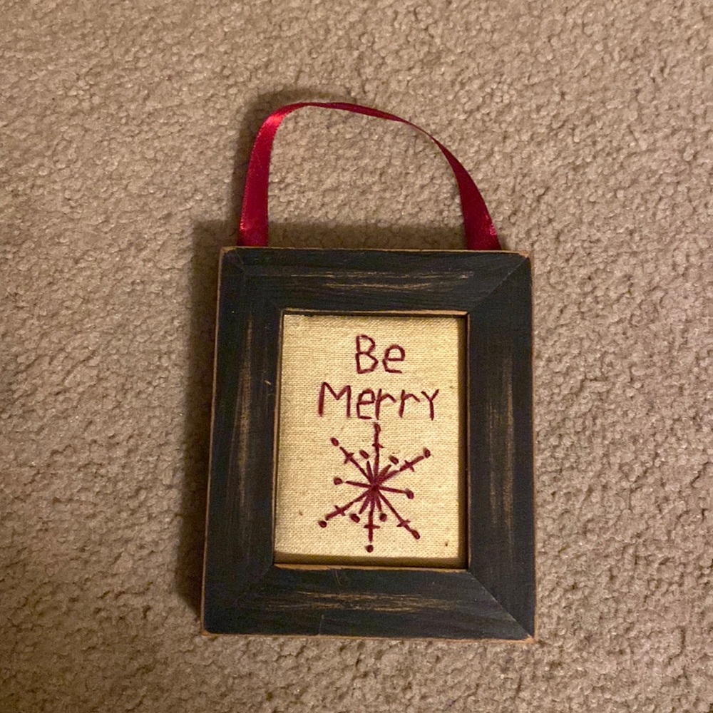 COPY - Be Merry Black Distressed Frame Ornament